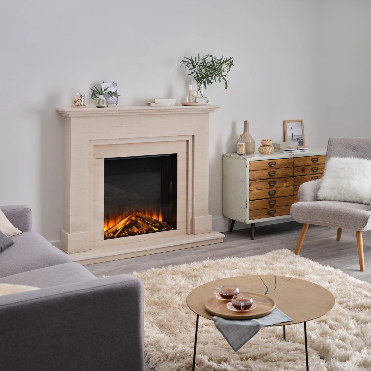 f-British Fires New Forest 650 Square Black Elektrische Haard